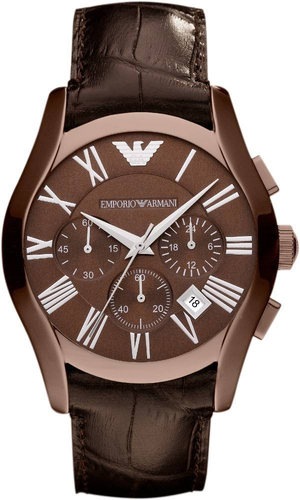 Emporio Armani Valente Classic Brown Dial Brown Leather Strap Watch For Men - AR1609 Authentic Buy Shop Now