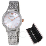 Emporio Armani Interchangeable Analog Mother of Pearl Dial Silver Steel Strap Watch For Women - AR80020 Authentic Buy Shop Now