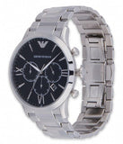 Emporio Armani Giovanni Chronograph Black Dial Silver Steel Strap Watch For Men - AR11208 Authentic Buy Shop Now