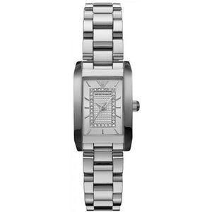 Emporio Armani Classic Diamonds Silver Dial Silver Steel Strap Watch For Women - AR3170 Authentic Buy Shop Now