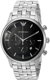 Emporio Armani Chronograph Black Dial Silver Steel Strap Watch For Men - AR11017 Authentic Buy Shop Now