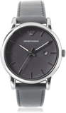 Emporio Armani Classic Quartz Grey Dial Grey Leather Strap Watch For Men - AR1730 Authentic Buy Shop Now
