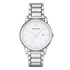 Emporio Armani Classic Luigi Quartz Silver Dial Silver Steel Strap Watch For Men - AR1854 Authentic Buy Shop Now