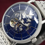 Emporio Armani Aviator Multifunction Blue Dial Silver Mesh Bracelet Watch For Men - AR60024 Authentic Buy Shop Now