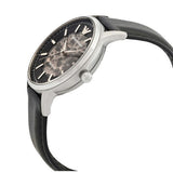 Emporio Armani Meccanico Skeleton Automatic Black Dial Black Leather Strap Watch for Men - AR60038 Authentic Buy Shop Now