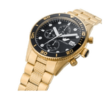 Emporio Armani Chronograph Black Dial Gold Steel Strap Watch For Men - AR5857 Authentic Buy Shop Now