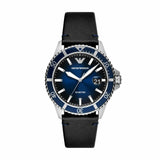 Emporio Armani Diver Three-Hand Quartz Blue Dial Blue Leather Strap Watch For Men - AR11516 Authentic Buy Shop Now