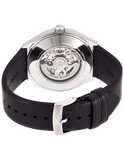 Emporio Armani Meccanico White Skeleton Dial Black Leather Strap Watch For Men - AR60003 Authentic Buy Shop Now