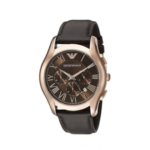 Emporio Armani Chronograph Brown Dial Brown Leather Strap Watch For Men - AR1701 Authentic Buy Shop Now