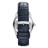 Emporio Armani Valente Quartz Silver Dial Grey Leather Strap Watch For Men - AR1666 Authentic Buy Shop Now