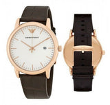 Emporio Armani Luigi White Dial Brown Leather Strap Watch For Men - AR2502 Authentic Buy Shop Now