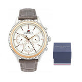 Tommy Hilfiger Ari Diamonds White Dial Grey Leather Strap Watch for Women - 1781980 Authentic Buy Shop Now