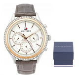 Tommy Hilfiger Ari Diamonds White Dial Grey Leather Strap Watch for Women - 1781980 Authentic Buy Shop Now