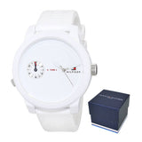 Tommy Hilfiger Denim White Dial White Rubber Strap Watch for Men - 1791324 Authentic Buy Shop Now