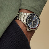 Emporio Armani Diver Quartz Blue Dial Silver Steel Strap Watch For Men - AR11339 Authentic Buy Shop Now