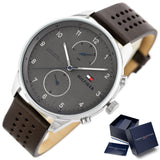 Tommy Hilfiger Chase Quartz Brown Dial Brown Leather Strap Watch for Men - 1791579 Authentic Buy Shop Now