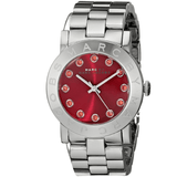 Marc Jacobs Amy Red Dial Silver Steel Strap Watch for Women - MBM3335 Authentic Buy Shop Now