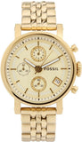 Fossil Boyfriend Chronograph Gold Dial Gold Steel Strap Watch for Women - ES2197 Authentic Buy Shop Now