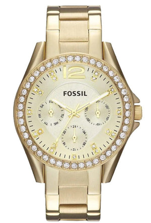 Fossil Riley Gold Dial Gold Steel Strap Watch for Women - ES3203 Authentic Buy Shop Now