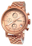 Fossil Boyfriend Chronograph Rose Gold Dial Rose Gold Steel Strap Watch for Women - ES3380 Authentic Buy Shop Now