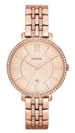 Fossil Jacqueline Rose Gold Dial Rose Gold Steel Strap Watch for Women - ES3546 Authentic Buy Shop Now