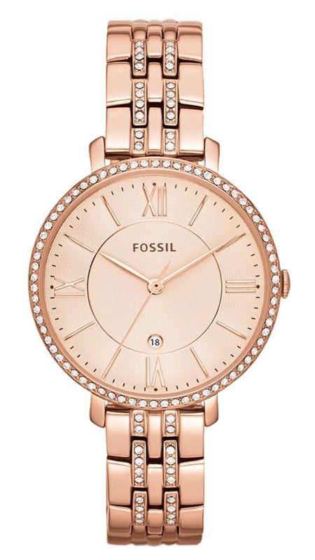 Fossil Jacqueline Rose Gold Dial Rose Gold Steel Strap Watch for Women - ES3546 Authentic Buy Shop Now