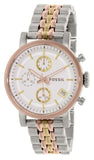 Fossil Boyfriend Chronograph White Dial Two Tone Steel Strap Watch for Women - ES3840 Authentic Buy Shop Now