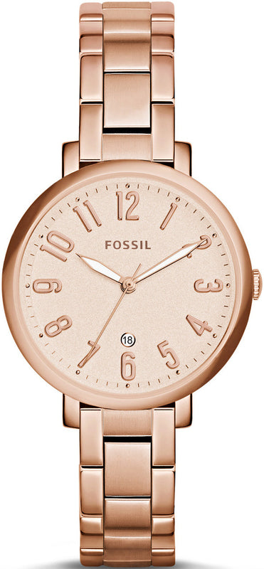 Fossil Jacqueline Rose Gold Dial Rose Gold Steel Strap Watch for Women - ES3970 Authentic Buy Shop Now