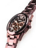 Fossil Perfect Boyfriend Multifunction Maroon Dial Maroon Steel Strap Watch for Women - ES4110 Authentic Buy Shop Now
