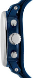 Fossil Boyfriend Sport Chronograph Blue Dial Blue Leather Strap Watch for Women - ES4113 Authentic Buy Shop Now