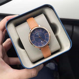 Fossil Jacqueline Three Hand Date Luggage Blue Dial Brown Leather Strap Watch for Women - ES4274 Authentic Buy Shop Now