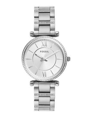 Fossil Carlie Silver Dial Silver Steel Strap Watch for Women - ES4341 Authentic Buy Shop Now