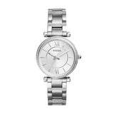 Fossil Carlie Silver Dial Silver Steel Strap Watch for Women - ES4341 Authentic Buy Shop Now