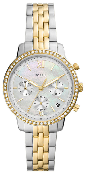 Fossil Neutra Chronograph Mother of Pearl White Dial Two Tone Steel Strap Watch for Women - ES5216 Authentic Buy Shop Now