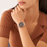 Fossil Neutra Chronograph Mother of Pearl Brown Dial Rose Gold Steel Strap Watch for Women - ES5218 Authentic Buy Shop Now