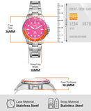 Fossil Blue Dive Analog Pink Dial Silver Steel Strap Watch For Women - ES5351 Authentic Buy Shop Now