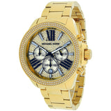Michael Kors Wren Chronograph Crystal Pave Gold Dial Gold Steel Strap Watch for Women - MK6095 Authentic Buy Shop Now