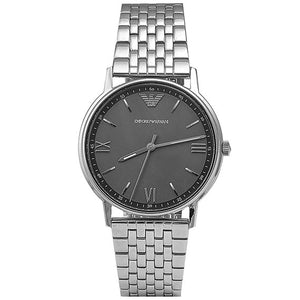 Emporio Armani Kappa Quartz Grey Dial Silver Mesh Bracelet Watch For Men - AR11068 Authentic Buy Shop Now