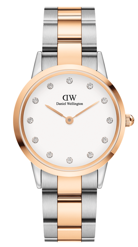Daniel Wellington Iconic Link White Dial Two Tone Steel Strap Watch For Women - DW00100359 Authentic Buy Shop Now
