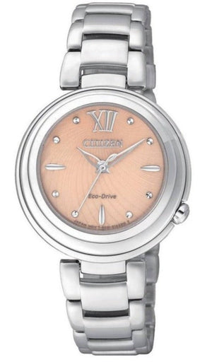 Citizen Eco Drive Mother of Pearl Dial Silver Steel Strap Watch For Women - EM0331-52W Authentic Buy Shop Now