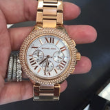 Michael Kors Camille Chronograph White Dial Rose Gold Steel Strap Watch for Women - MK5636 Authentic Buy Shop Now