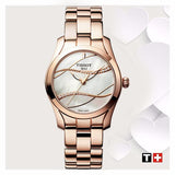 Tissot T Wave T Lady Mother of Pearl Dial Rose Gold Steel Strap Watch For Women - T112.210.33.111.00 Authentic Buy Shop Now