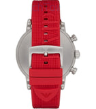 Emporio Armani Luigi Chronograph White Dial Red Rubber Strap Watch For Men - AR11021 Authentic Buy Shop Now