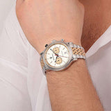 Maserati Legend Chronograph Ivory White Dial Two Tone Steel Strap Watch For Men - R8873638002 Authentic Buy Shop Now