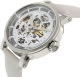 Fossil Boyfriend Automatic Skeleton Silver Dial White Leather Strap Watch for Women - ME3069 Authentic Buy Shop Now