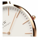 Daniel Wellington Classic Suffolk White Dial Brown Leather Strap Watch For Women - DW00100120 Authentic Buy Shop Now