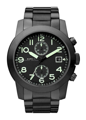 Marc Jacobs Larry Chronograph Black Dial Black Steel Strap Watch for Men - MBM5032 Authentic Buy Shop Now