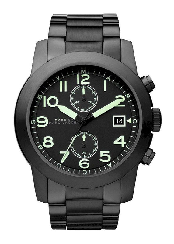 Marc Jacobs Larry Chronograph Black Dial Black Steel Strap Watch for Men - MBM5032 Authentic Buy Shop Now