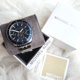 Michael Kors Cunningham Multifunction Blue Dial Silver Steel Strap Watch For Men - MK7153 Authentic Buy Shop Now