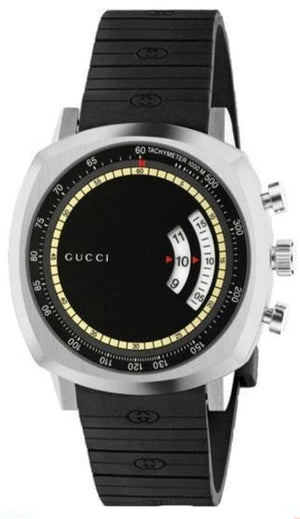 Gucci Grip Chronograph Black Dial Black Rubber Strap Watch For Men - YA157301 Authentic Buy Shop Now